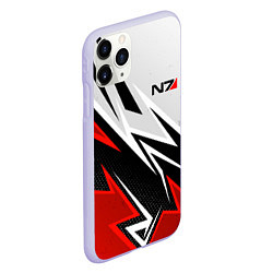 Чехол iPhone 11 Pro матовый N7 mass effect - white and red, цвет: 3D-светло-сиреневый — фото 2