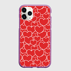 Чехол iPhone 11 Pro матовый Сердечки любви