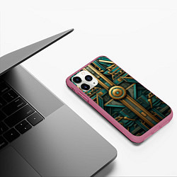 Чехол iPhone 11 Pro матовый Орнамент в египетском стиле, цвет: 3D-малиновый — фото 2