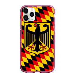 Чехол iPhone 11 Pro матовый Germany, цвет: 3D-малиновый