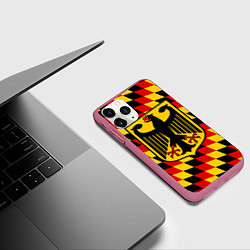 Чехол iPhone 11 Pro матовый Germany, цвет: 3D-малиновый — фото 2