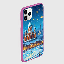 Чехол iPhone 11 Pro матовый Новогодняя Москва, цвет: 3D-фиолетовый — фото 2