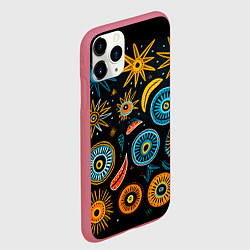 Чехол iPhone 11 Pro матовый Африканский узор - нейросеть, цвет: 3D-малиновый — фото 2