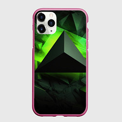 Чехол iPhone 11 Pro матовый Зеленые треугольники