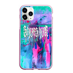 Чехол iPhone 11 Pro матовый Shurshun - tie-dye, цвет: 3D-розовый