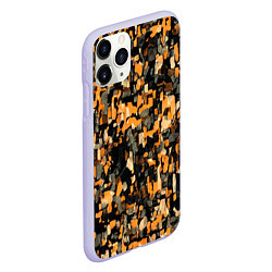 Чехол iPhone 11 Pro матовый Мазки коричневой краски, цвет: 3D-светло-сиреневый — фото 2