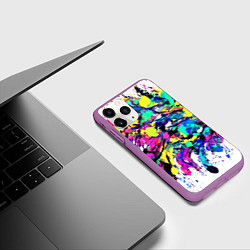 Чехол iPhone 11 Pro матовый Смелые мазки краски, цвет: 3D-фиолетовый — фото 2
