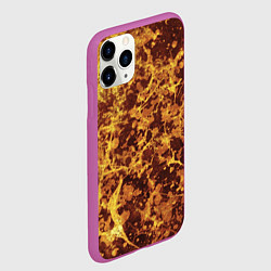 Чехол iPhone 11 Pro матовый Абстракция - желтый антрацит, цвет: 3D-фиолетовый — фото 2