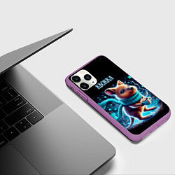 Чехол iPhone 11 Pro матовый Маленькое кенгуру квокка в шарфике, цвет: 3D-фиолетовый — фото 2