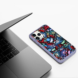 Чехол iPhone 11 Pro матовый Череп клоун паттерн, цвет: 3D-светло-сиреневый — фото 2