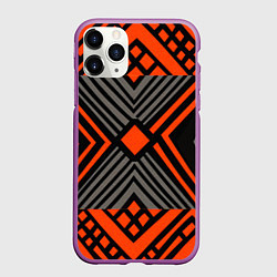 Чехол iPhone 11 Pro матовый Узор в этническом стиле племени масаев, цвет: 3D-фиолетовый