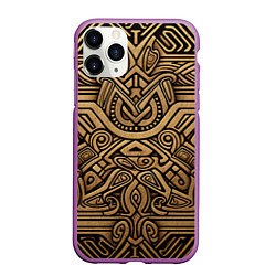 Чехол iPhone 11 Pro матовый Орнамент в стиле викингов, цвет: 3D-фиолетовый