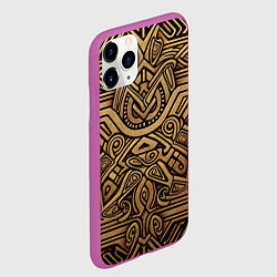 Чехол iPhone 11 Pro матовый Орнамент в стиле викингов, цвет: 3D-фиолетовый — фото 2