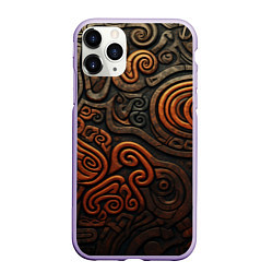 Чехол iPhone 11 Pro матовый Асимметричный паттерн в викингском стиле, цвет: 3D-светло-сиреневый