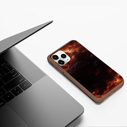 Чехол iPhone 11 Pro матовый Взрыв нейронной звезды в космосе, цвет: 3D-коричневый — фото 2