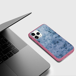 Чехол iPhone 11 Pro матовый Абстракция - сине-серая грусть, цвет: 3D-малиновый — фото 2