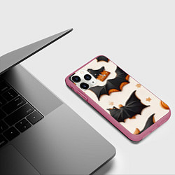 Чехол iPhone 11 Pro матовый Сладкий хеллоуин, цвет: 3D-малиновый — фото 2