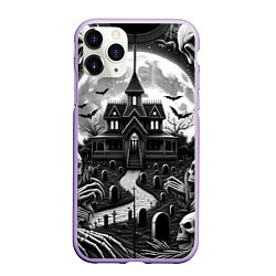 Чехол iPhone 11 Pro матовый Дом с привидениями, цвет: 3D-светло-сиреневый