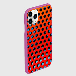Чехол iPhone 11 Pro матовый Перфорированная металлическая текстура, цвет: 3D-фиолетовый — фото 2