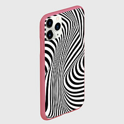 Чехол iPhone 11 Pro матовый Цвета зебры оптическая иллюзия, цвет: 3D-малиновый — фото 2