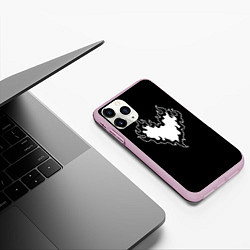 Чехол iPhone 11 Pro матовый Burning heart, цвет: 3D-розовый — фото 2