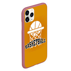 Чехол iPhone 11 Pro матовый Basketball - кольцо и мяч, цвет: 3D-малиновый — фото 2