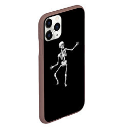 Чехол iPhone 11 Pro матовый Скелет disco, цвет: 3D-коричневый — фото 2