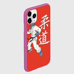 Чехол iPhone 11 Pro матовый Боец волк, цвет: 3D-фиолетовый — фото 2