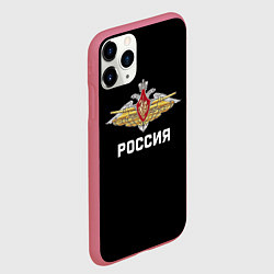 Чехол iPhone 11 Pro матовый Армия России герб, цвет: 3D-малиновый — фото 2