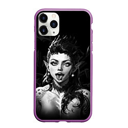 Чехол iPhone 11 Pro матовый Карлах ахегао - Baldurs gate 3, цвет: 3D-фиолетовый