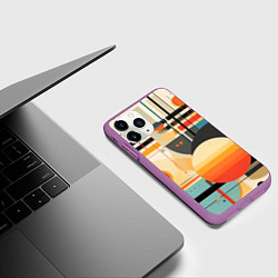Чехол iPhone 11 Pro матовый Стильная геометрия, цвет: 3D-фиолетовый — фото 2