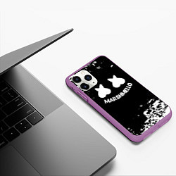 Чехол iPhone 11 Pro матовый Marshmello splash, цвет: 3D-фиолетовый — фото 2