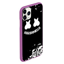 Чехол iPhone 11 Pro матовый Marshmello splash, цвет: 3D-фиолетовый — фото 2