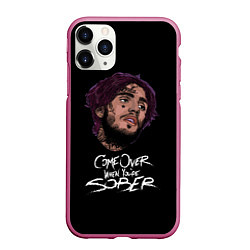 Чехол iPhone 11 Pro матовый Game over Lil peep, цвет: 3D-малиновый