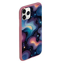 Чехол iPhone 11 Pro матовый Космические волны и звездная пыль, цвет: 3D-малиновый — фото 2