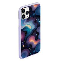 Чехол iPhone 11 Pro матовый Космические волны и звездная пыль, цвет: 3D-светло-сиреневый — фото 2