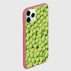 Чехол iPhone 11 Pro матовый Много теннисных мячей, цвет: 3D-малиновый — фото 2