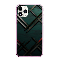 Чехол iPhone 11 Pro матовый Диагональный узор в шотландском стиле, цвет: 3D-розовый