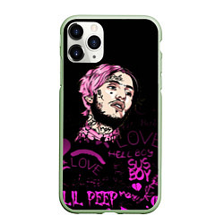 Чехол iPhone 11 Pro матовый Lil peep neon rap 2017, цвет: 3D-салатовый