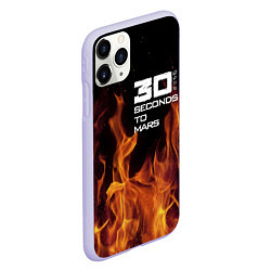 Чехол iPhone 11 Pro матовый Thirty Seconds to Mars fire, цвет: 3D-светло-сиреневый — фото 2