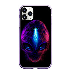 Чехол iPhone 11 Pro матовый UFO alien head