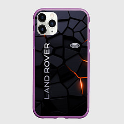 Чехол iPhone 11 Pro матовый Land Rover - плиты с эффектом свечения, цвет: 3D-фиолетовый