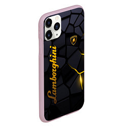 Чехол iPhone 11 Pro матовый Lamborghini - плиты с эффектом свечения, цвет: 3D-розовый — фото 2