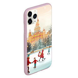 Чехол iPhone 11 Pro матовый Каток новогодний, цвет: 3D-розовый — фото 2