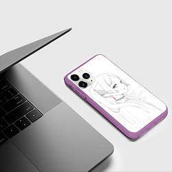 Чехол iPhone 11 Pro матовый Фрирен - карандашный набросок, цвет: 3D-фиолетовый — фото 2