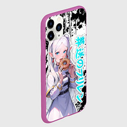 Чехол iPhone 11 Pro матовый Фрирен - поедает пончик, цвет: 3D-фиолетовый — фото 2