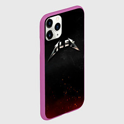Чехол iPhone 11 Pro матовый Алекс в стиле Металлика, цвет: 3D-фиолетовый — фото 2