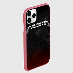Чехол iPhone 11 Pro матовый Валентин в стиле Металлика - искры и огонь, цвет: 3D-малиновый — фото 2