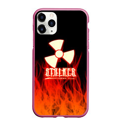 Чехол iPhone 11 Pro матовый Stalker 2 flame, цвет: 3D-малиновый