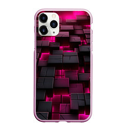 Чехол iPhone 11 Pro матовый Фиолетовые и черные камни